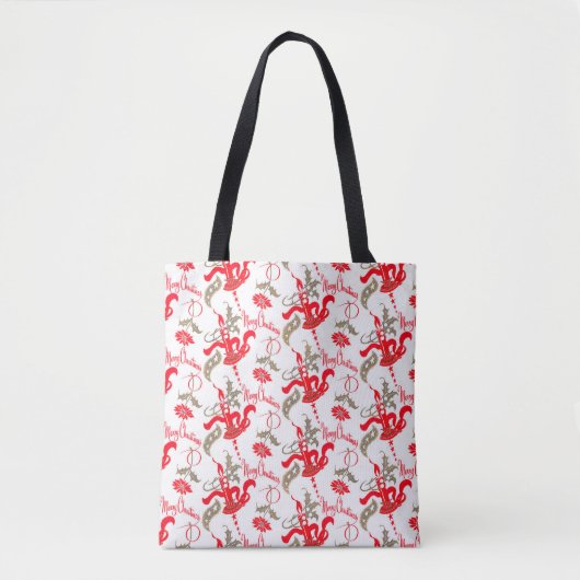 Falln Vintag frohe Weihnachtskerzen Tasche (Vorderseite)