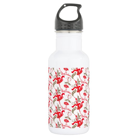 Falln Vintag frohe Weihnachtskerzen Trinkflasche (Vorderseite)
