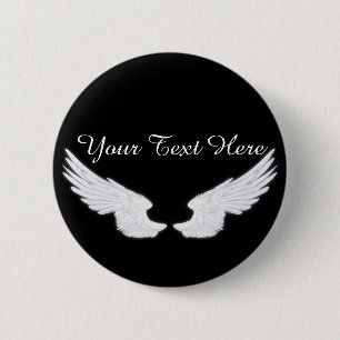 Falln White Angel Wings Button