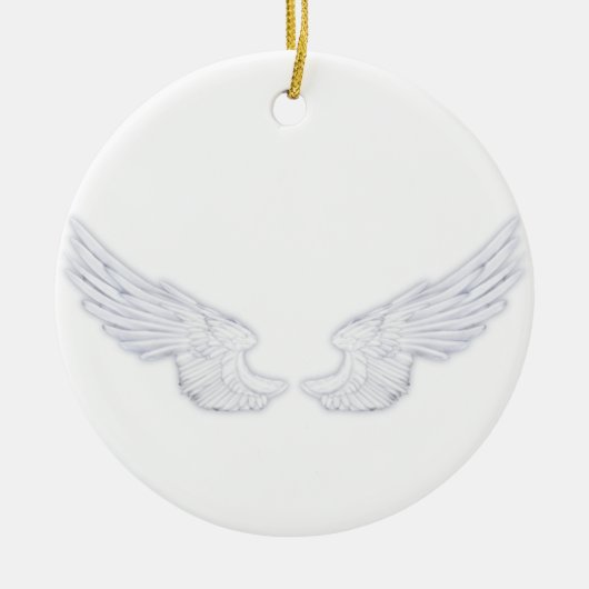 Falln White Angel Wings Keramikornament (Vorne)