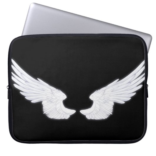 Falln White Angel Wings Laptopschutzhülle (Vorderseite)