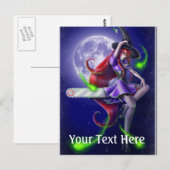 Falln Witchy PinUp Postkarte (Vorne/Hinten)