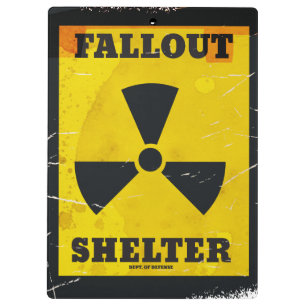 Fallout Shelter Vintage-Warnposter Klemmbrett