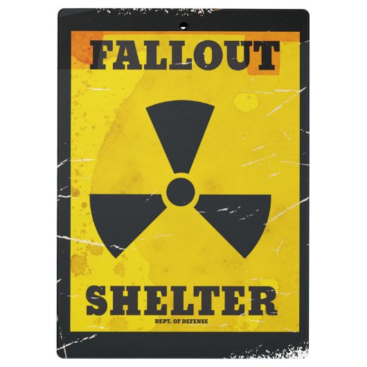 Fallout Shelter Vintage-Warnposter Klemmbrett (Rückseite)