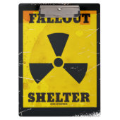 Fallout Shelter Vintage-Warnposter Klemmbrett (Vorderseite)