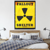 Fallout Shelter Vintages Warnposter Leinwanddruck (Insitu (Schlafzimmer))