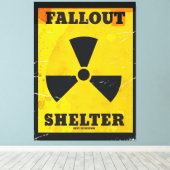 Fallout Shelter Vintages Warnposter Leinwanddruck (Insitu (Holzboden))