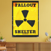 Fallout Shelter Vintages Warnposter Leinwanddruck (Insitu (Wohnzimmer))