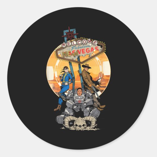 Fallout - Welcome To Fabulous New Vegas Runder Aufkleber (Vorderseite)