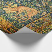 FALLOW-DECKPAIR, GOTHISCHE FANTASIE-BLUME, grün Geschenkpapier (Ecke)