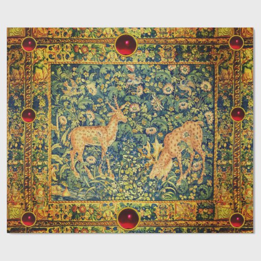 FALLOW-DECKPAIR, GOTHISCHE FANTASIE-BLUME, grün Geschenkpapier (Flach)