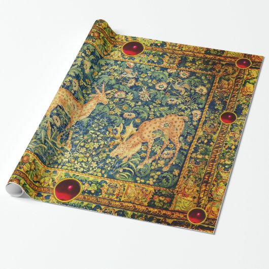 FALLOW-DECKPAIR, GOTHISCHE FANTASIE-BLUME, grün Geschenkpapier (Ungerollt)