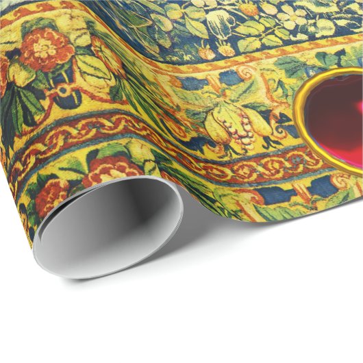 FALLOW-DECKPAIR, GOTHISCHE FANTASIE-BLUME, grün Geschenkpapier (Rolleneckpunkt)