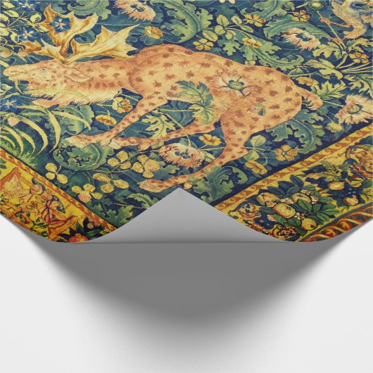 FALLOW-DECKPAIR, GOTHISCHE FANTASIE-BLUME, grün Geschenkpapier (Ecke)