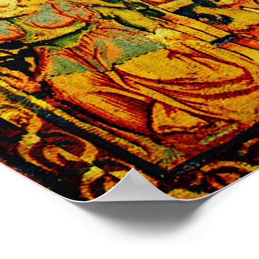 FALLOW-DECKPAIR, GOTHISCHE FANTASIE-BLUME, grün Poster (Ecke)