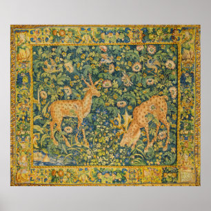 FALLOW-DECKPAIR, GOTHISCHE FANTASIE-BLUME, grün Poster