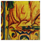 FALLOW-DECKPAIR, GOTHISCHE FANTASIE-BLUME, grün Stoff (Nahaufnahme)