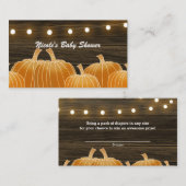 Fallpumpen & String Lights Rustikales Windelgefühl Begleitkarte (Vorne/Hinten)