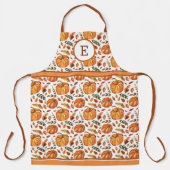 Fallpumpen und Blätter Mit Monogramm Schürze (Vorderseite)