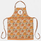 Fallpumpen und Blätter Mit Monogramm Schürze (Vorderseite)