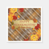 Fallpumpen und -folien auf Kariertem Erntedank Serviette (Vorderseite)