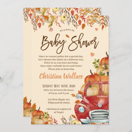 Fallpumpenantrieb mit Kinderdusche Einladungen (Vorne/Hinten)