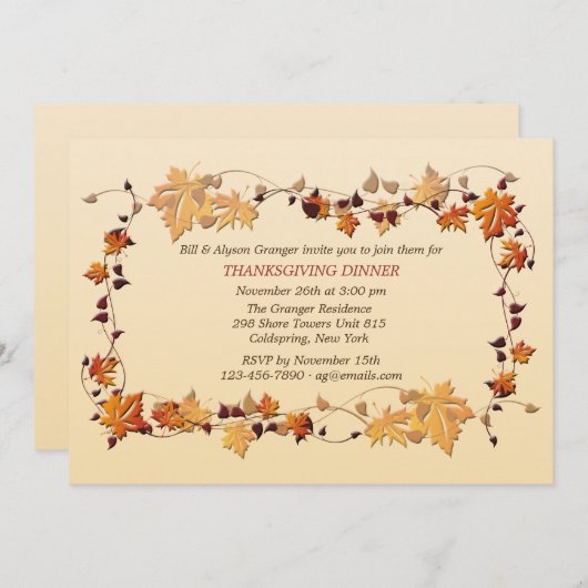 Fallrahmen-Einladung Einladung (Vorne/Hinten)