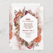 Fallrahmen in Aquarellfarbe Einladung (Vorne/Hinten)