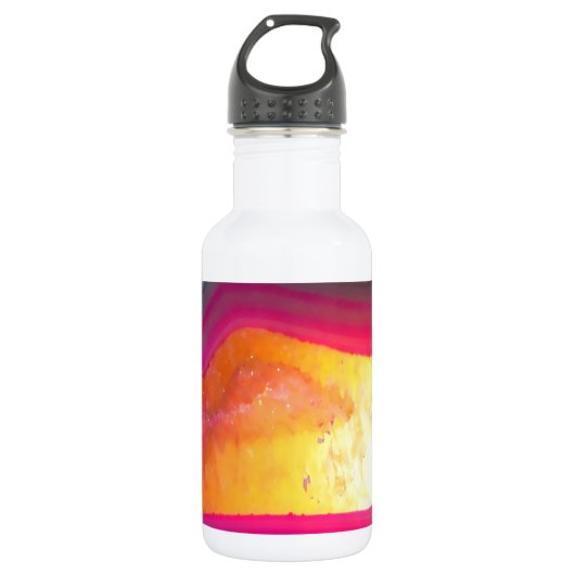 Fallrosa Geode Glow Edelstahlflasche (Vorderseite)