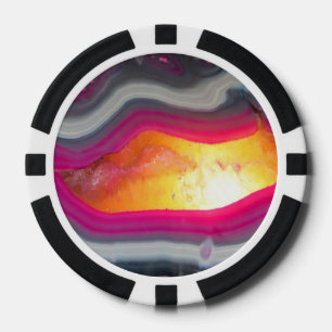 Fallrosa Geode Glow Pokerchips