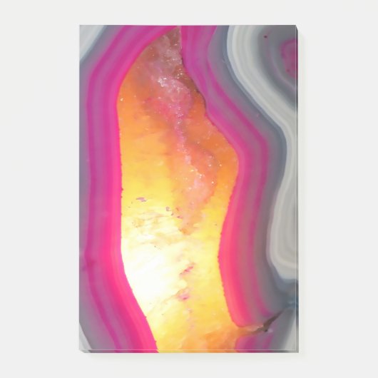 Fallrosa Geode Glow Post-it Klebezettel (Vorderseite)
