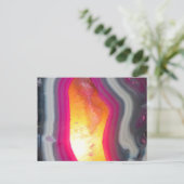 Fallrosa Geode Glow Postkarte (Stehend Vorderseite)