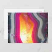 Fallrosa Geode Glow Postkarte (Vorne/Hinten)