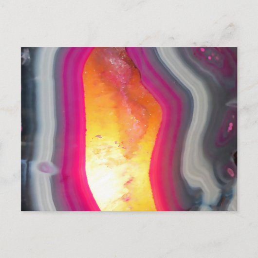 Fallrosa Geode Glow Postkarte (Vorderseite)