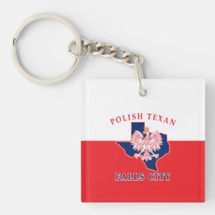 Falls City Polish Texan Schlüsselanhänger