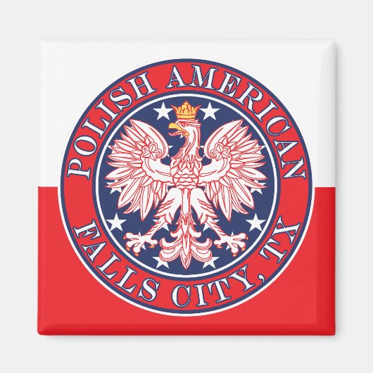 Falls City Texas Polnischer Adler Magnet (Vorne)
