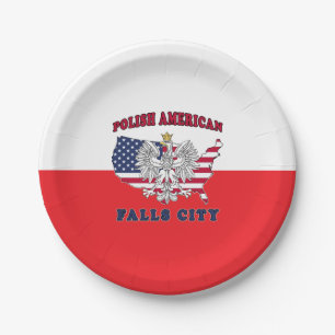 Falls City Texas Polnischer Amerikaner Pappteller