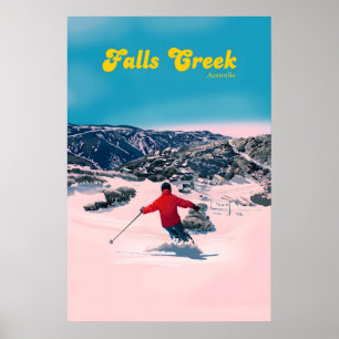 Falls Creek Australia Skigebiet Reiseplakat Poster