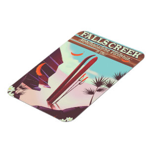 Falls Creek, Nordostaustralien Skiplakat, Magnet