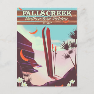 Falls Creek, Nordostaustralien Skiplakat, Postkarte