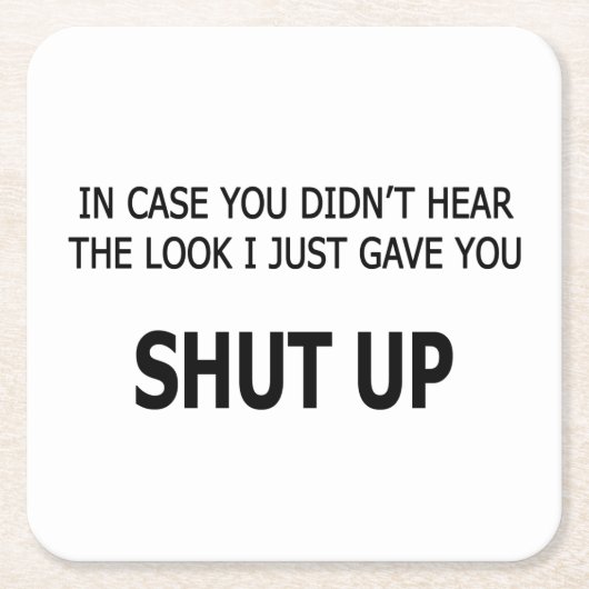 Falls du nicht gehört hast rechteckiger pappuntersetzer (Vorderseite)