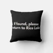 Falls gefunden, kehren Sie bitte zum Rice Lake zur Kissen (Rückseite)