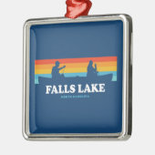 Falls Lake North Carolina Canoe Ornament Aus Metall (Links)