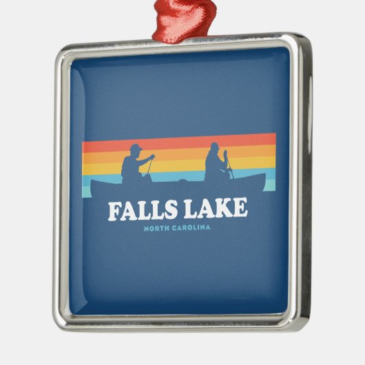 Falls Lake North Carolina Canoe Ornament Aus Metall (Links)