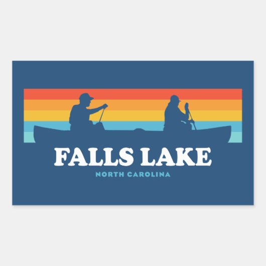 Falls Lake North Carolina Canoe Rechteckiger Aufkleber (Vorderseite)