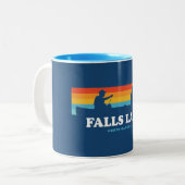 Falls Lake North Carolina Canoe Zweifarbige Tasse (Vorderseite Links)