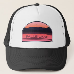 Falls Lake North Carolina Red Sunrise Truckerkappe