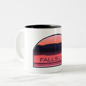 Falls Lake North Carolina Red Sunrise Zweifarbige Tasse (Vorderseite Links)