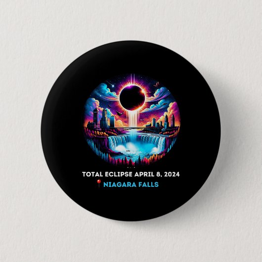 Falls New York Ny Total Solar Eclipse April 81 Button (Vorderseite)