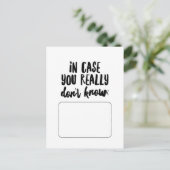 Falls Sie es wirklich nicht wissen... Postkarte (Stehend Vorderseite)